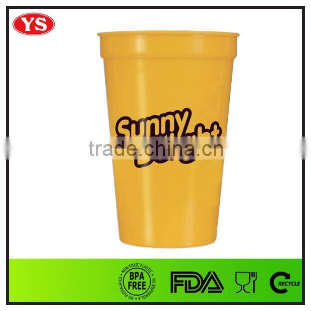 bpa free single wall plastic 16 oz stadium cup