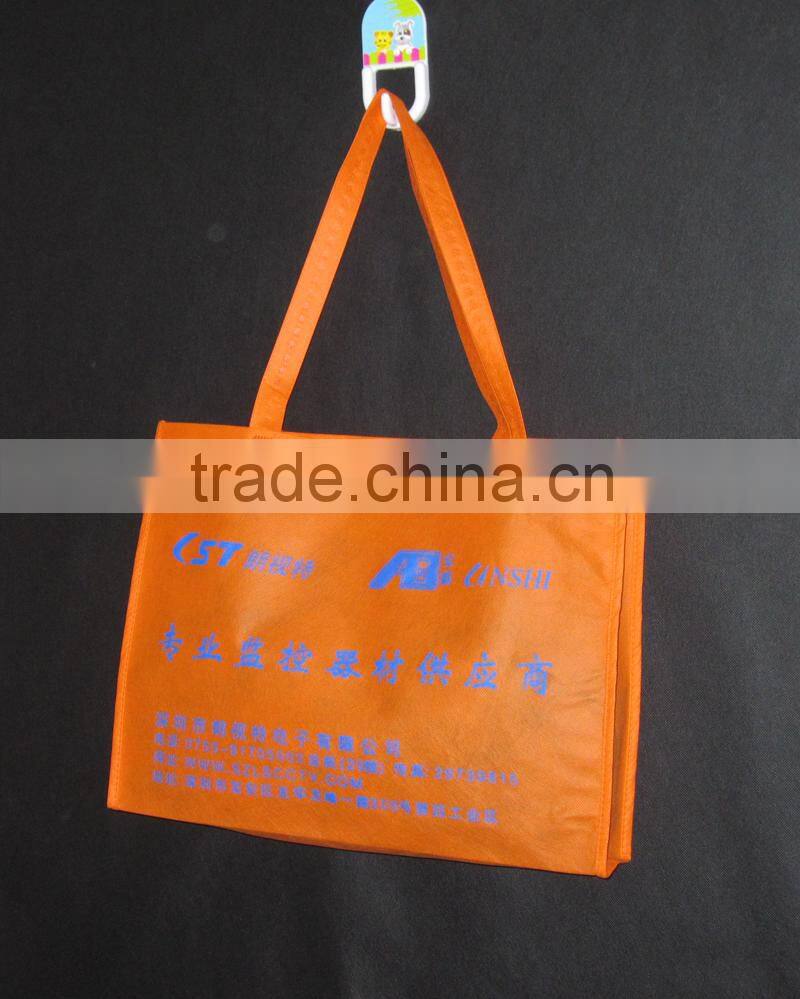 Orange colour customized shopping bag , custom size could be available