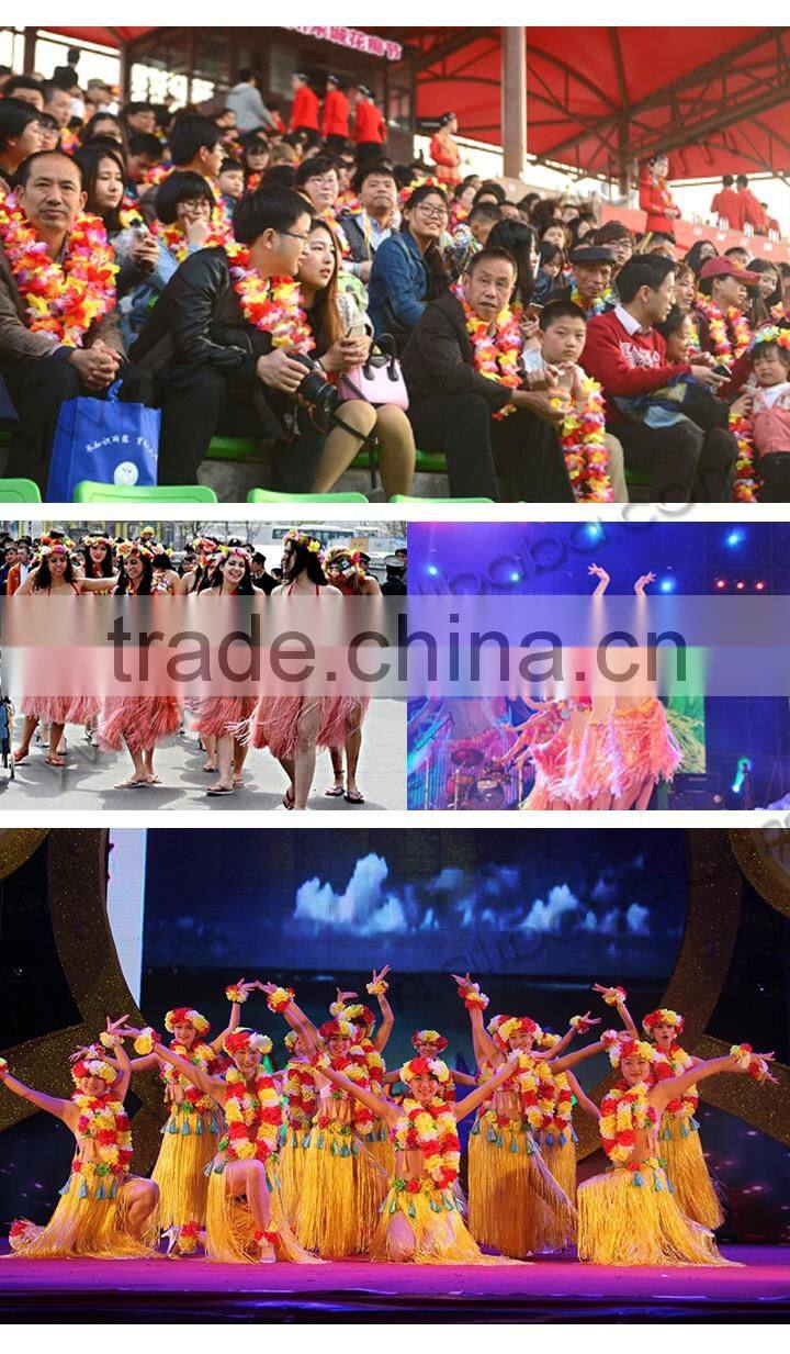 Rainbow Polyester Flower Garland Hawaiian Graduation Leis