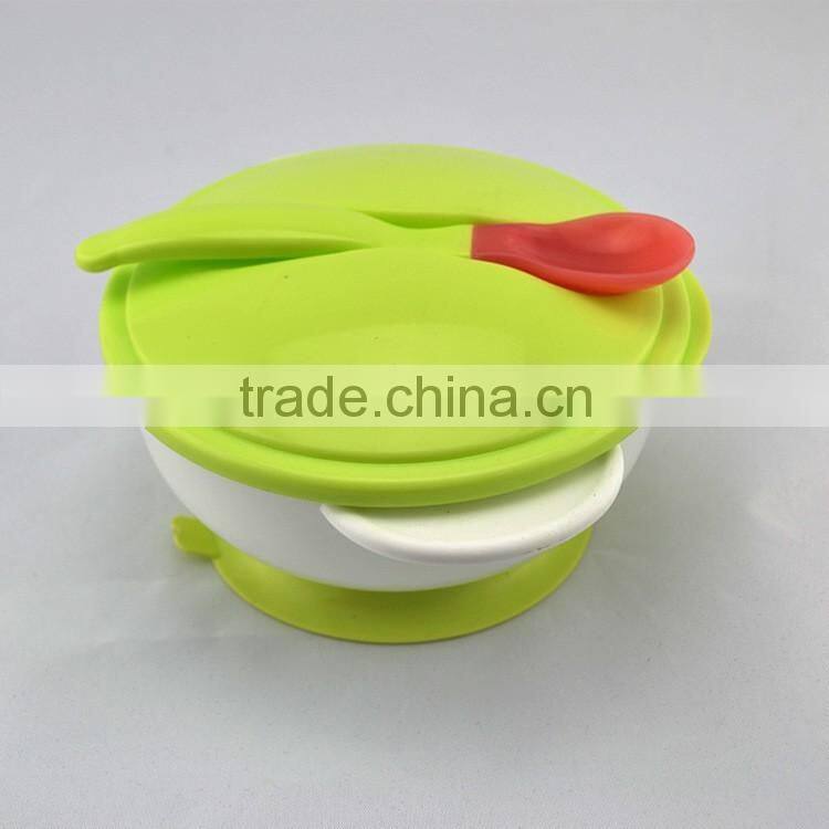 High Quality Food Grade Durable Silicone Baby Feeding Bowls With Spoon And Cover Factory Price Wholesale