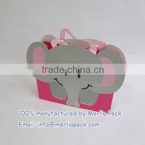 CMYK Printing Gift Wrap Bags Industrial Use Shopping Cartoon Elephant Bags