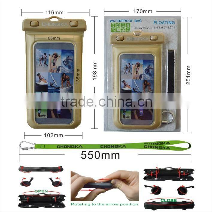 Promotional Low Cost Plastic IPX8 Waterproof Mobile Phone Bag