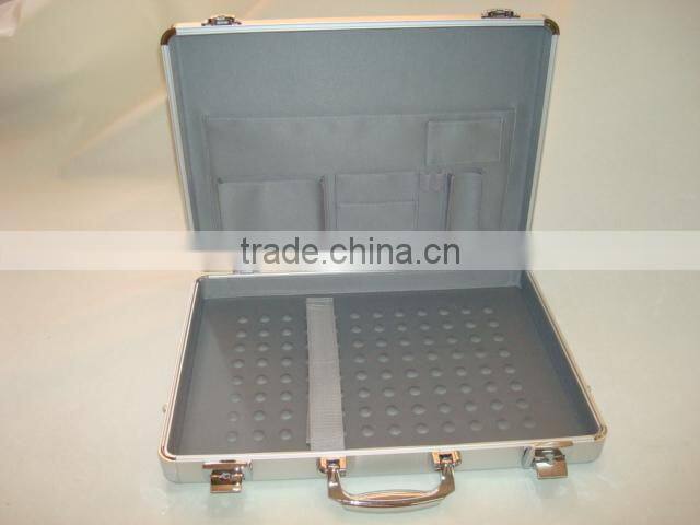 popular Aluminum Laptop Case suitcase briefcase with file pocket