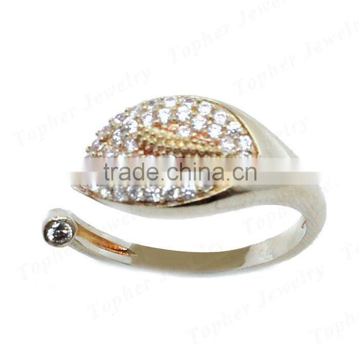 2015 new 925 sterling silver gemstone open ring