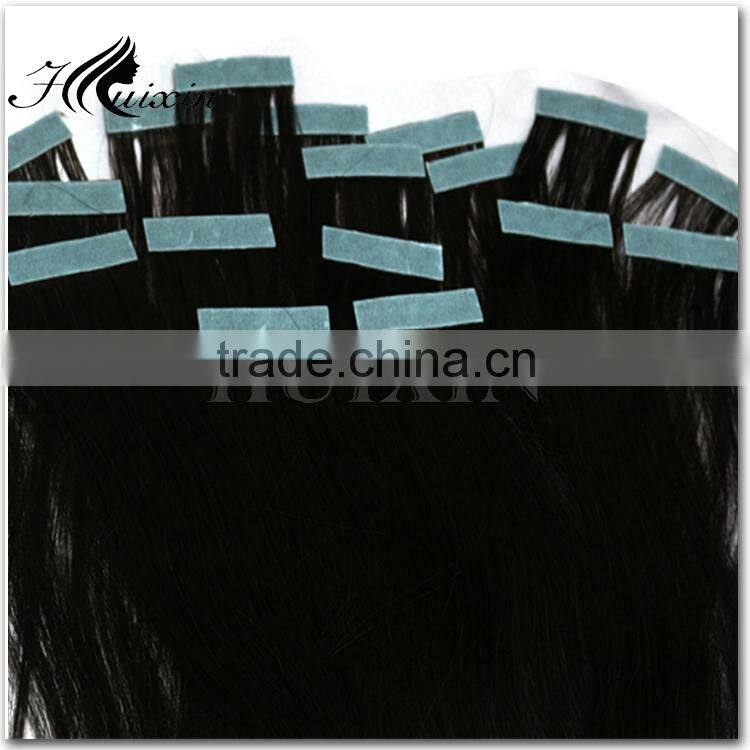 Double drawn human hair tape hair extensions wavy hair tape extensions