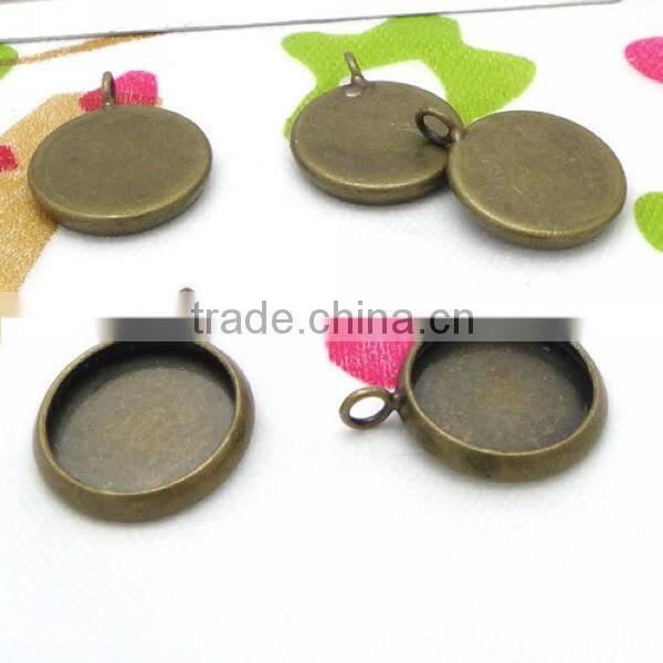 10-25MM Antique Bronze Round Cabochon Bezel Settings Blank Pendant Trays Fit 10-25MM Cabochon