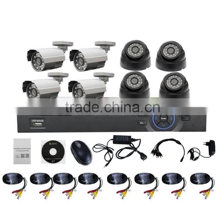 -8CH POE DVR 720P AHD Analog Camera Kits