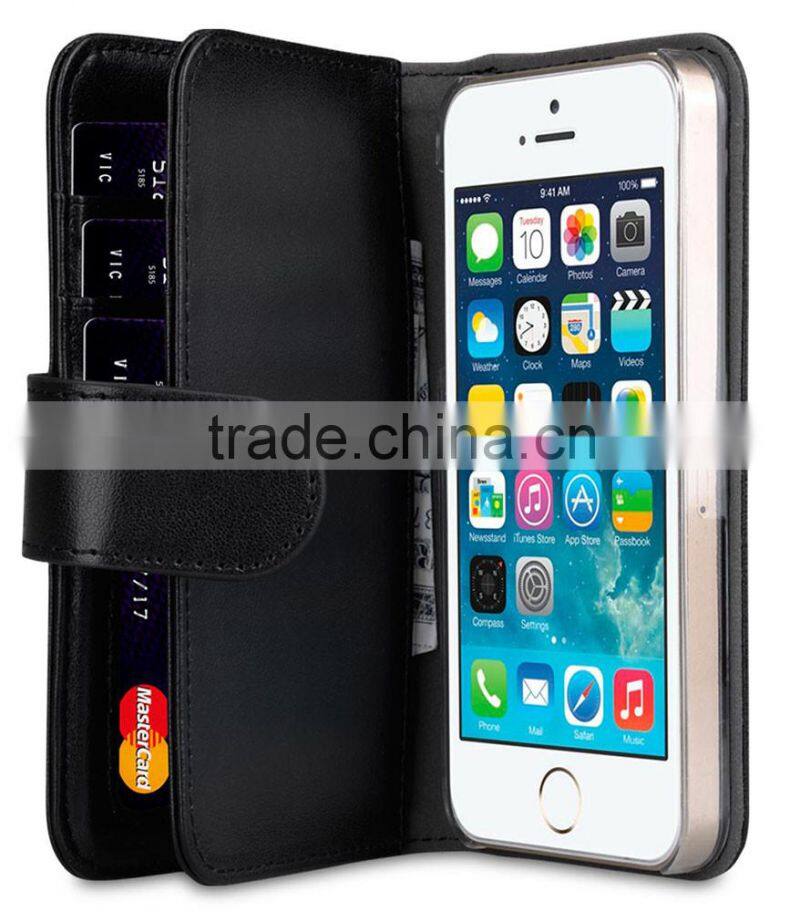 Popular Mobile Phone Case Wallet Plus PU Leather Case for Apple iPhone 5s / 5 / SE