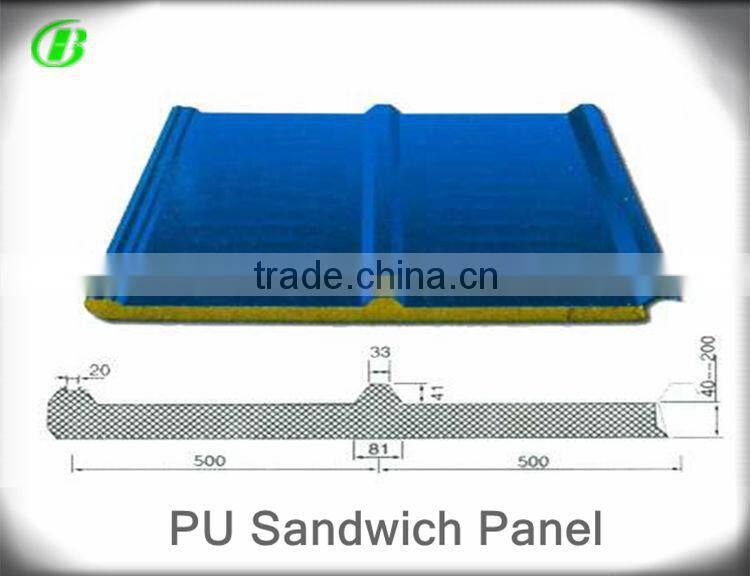 high insulated polyurethane (PU) coolroom roof panel