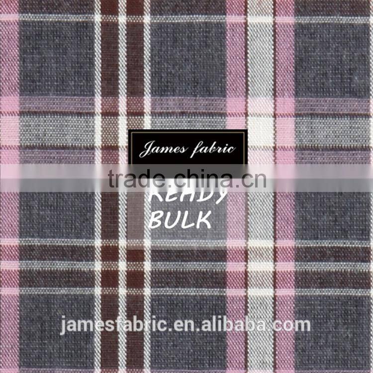 100%Cotton Heather Carbon Peached Check Shirting Fabric