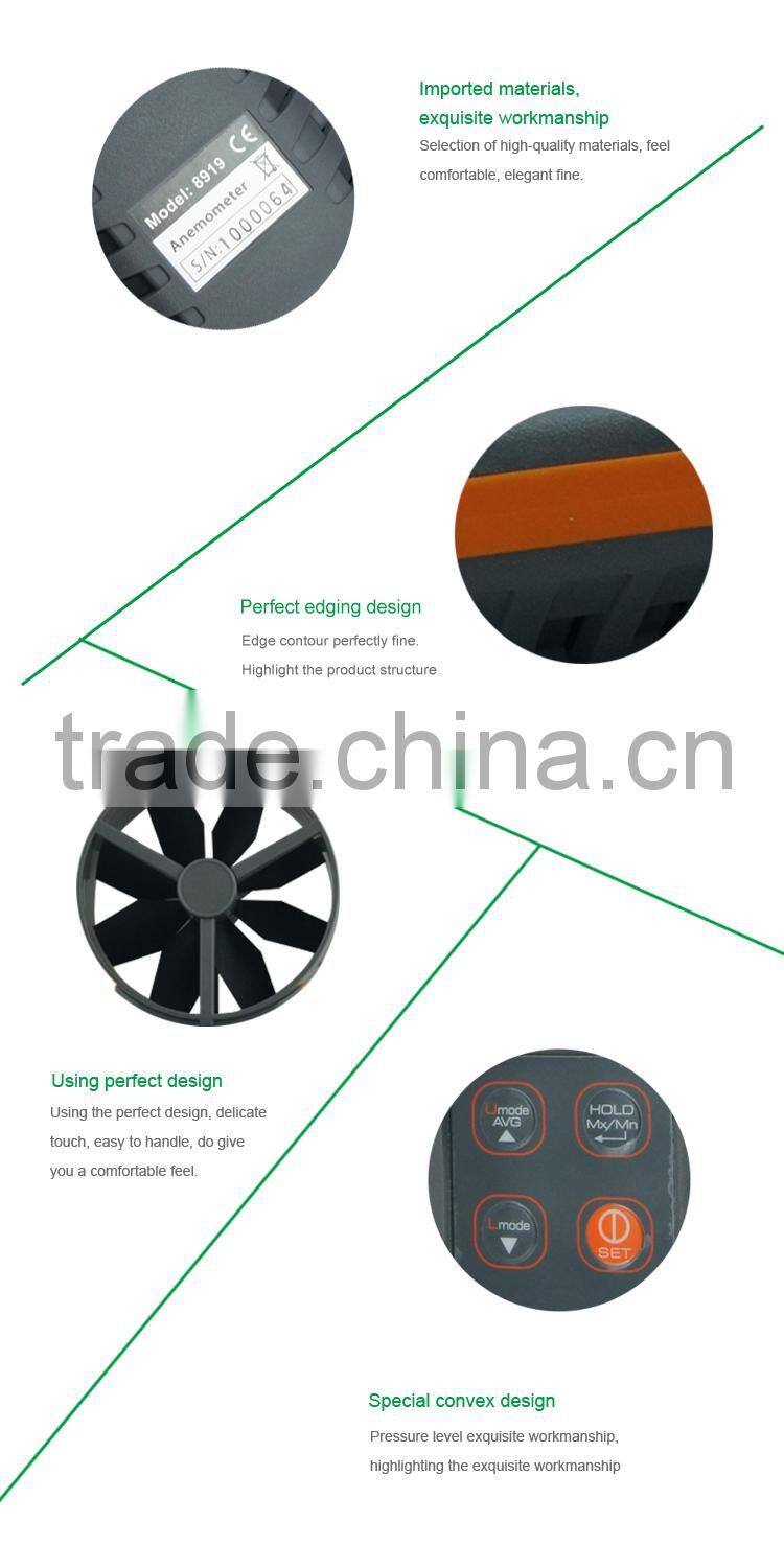 Measuring Wind Speed Air volume CO2 AirFlow Temperature Humidity DP Wet bulb Meter 10cm Vane Multifunctional Digital Anemometer