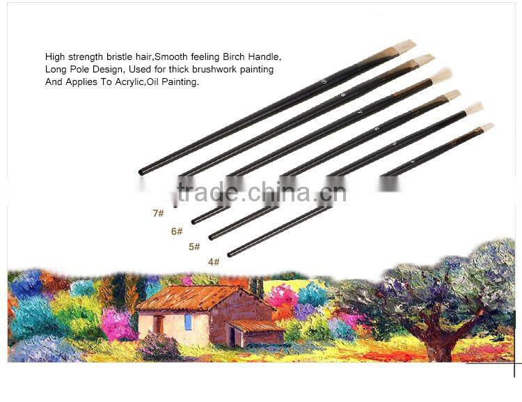 Order Professional Natural Bristle Artist Piantbrush Stencil Brush Oil Paint Brush Art Set For Acrylic And Oil Artistic Painting