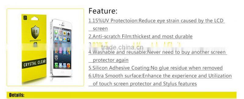 High quality clear screen protector scratch resistant auto aplicator for Huawei Honor 3