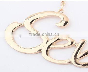 Fashion summer letter pendant gold necklace