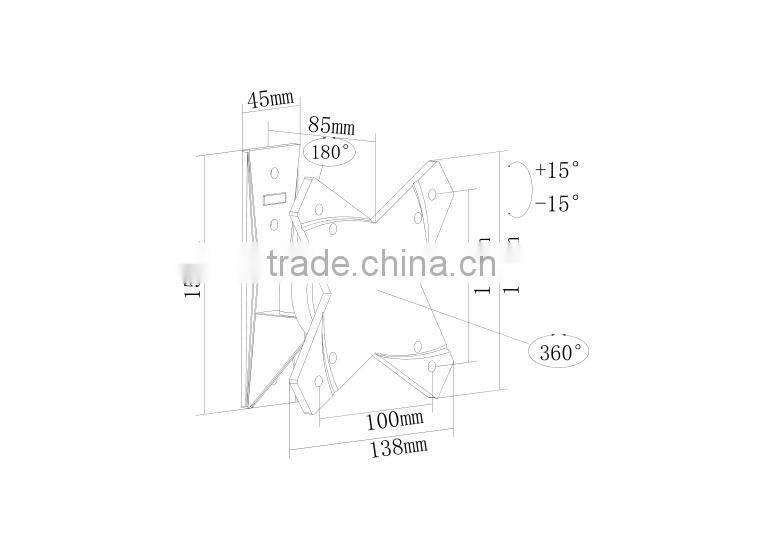 telescoping LED lcd tv wall mount with 360degrees rotation