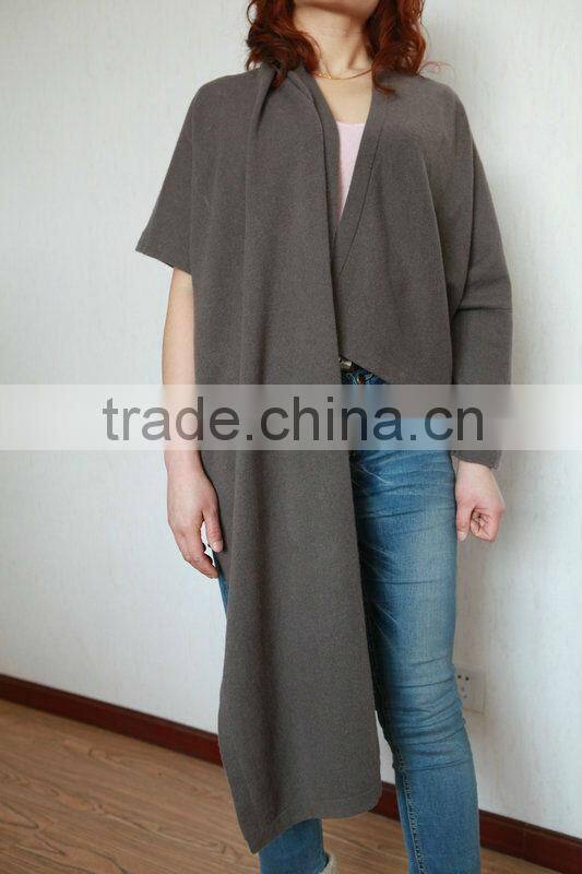 Women single sleeve pure cashmere poncho
