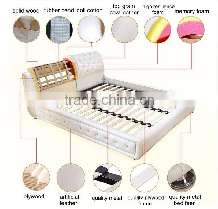 2015 hot sell leather bed