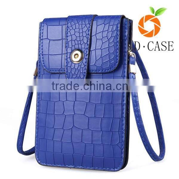 wallet card-slot pu leather cell mobile phone case/ purse phone bag