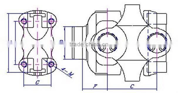 High quality CV Centre Yoke, universal joint coupling, drive shaft tractor 4wd for sale on F ord,R2-21-1544