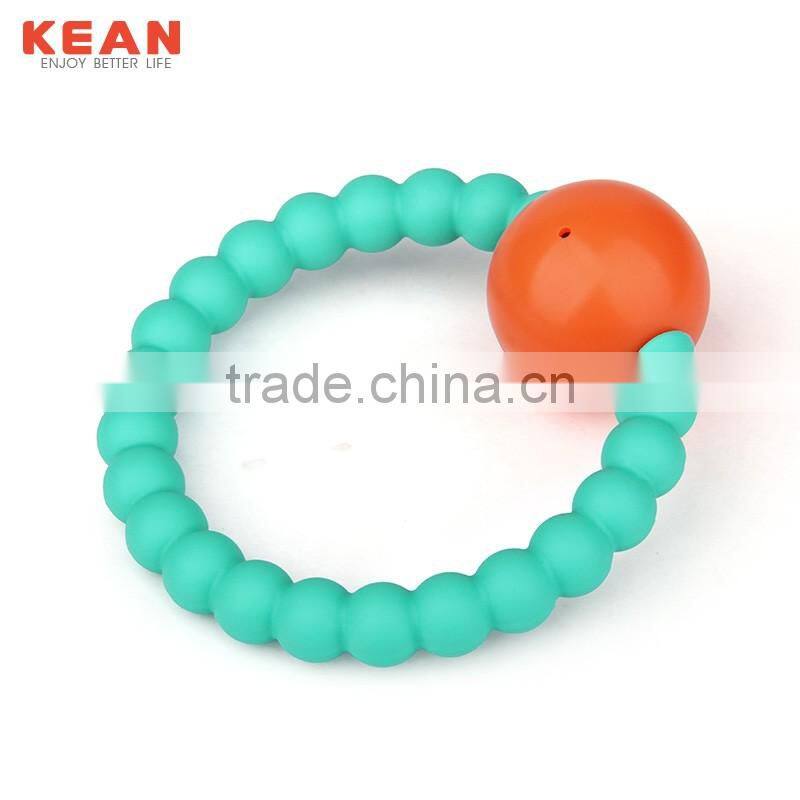 Funny teething toys silicone ring baby rattles bap free baby rattles