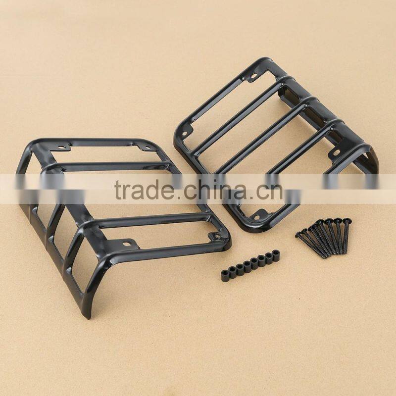 Black Rear Tail Light Guards Covers for Jeep Wrangler JK Unlimited 2007-2016 New