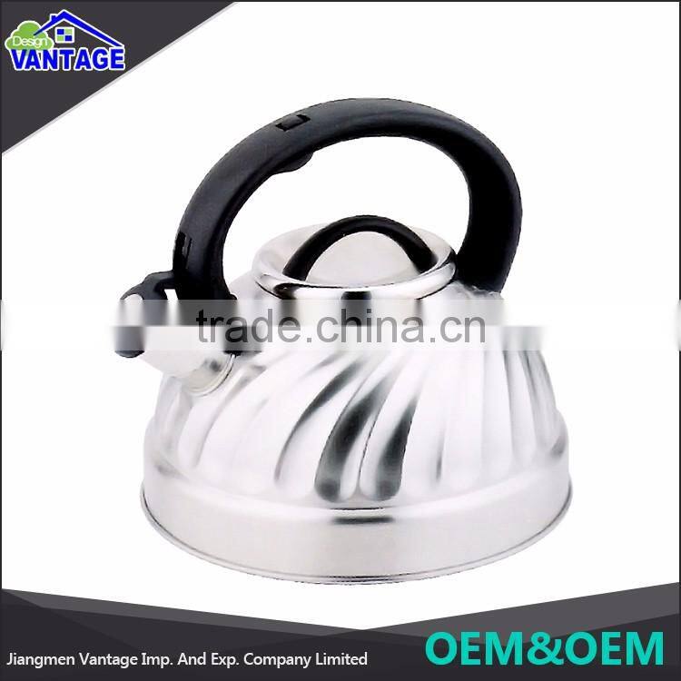 Eco-friendly portable whistling water kettle stainless steel hotel kettle