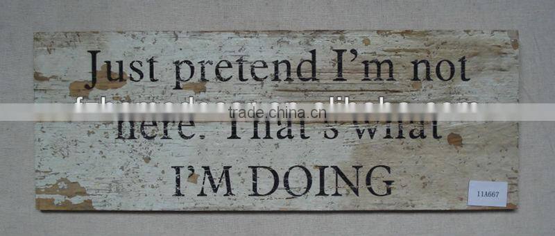 Vintage wall hanging sign board designs with printing letters