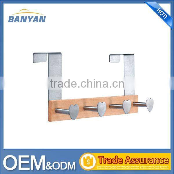 Super strong trackless removable hanging durable wooden clothes hook