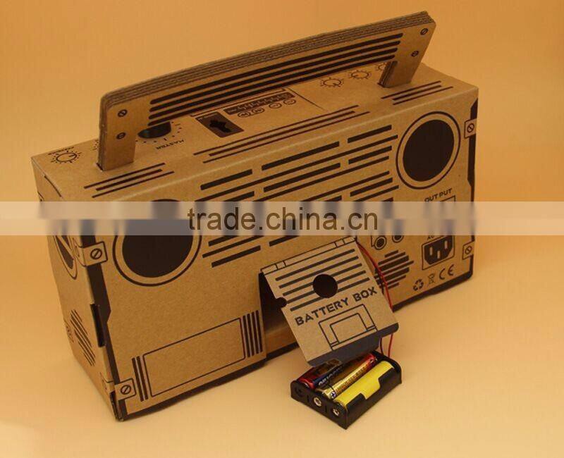 Creative DIY Foldable Loudspeaker Box Consist with Paper Materials, Funny Puzzle Loudspeaker, Classical Style LoudSpeaker box