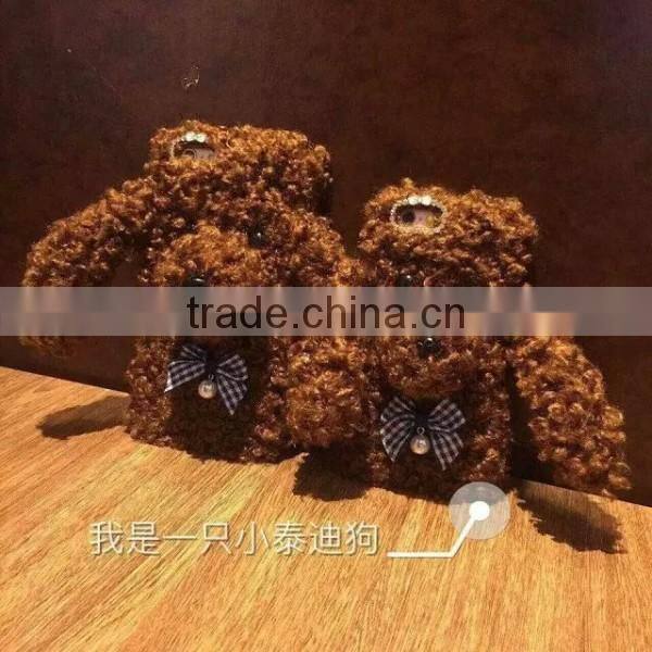 3D hairy dog mobile shell, Poodle protective case for iPhone 6 6 Plus