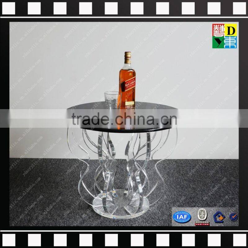 Clear acrylic leg marble center table customzied PMMA coffee side table for wholesale from china manufacturer