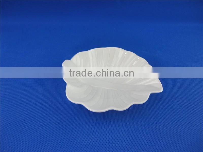 ceramic leaf shape popcorn bowl