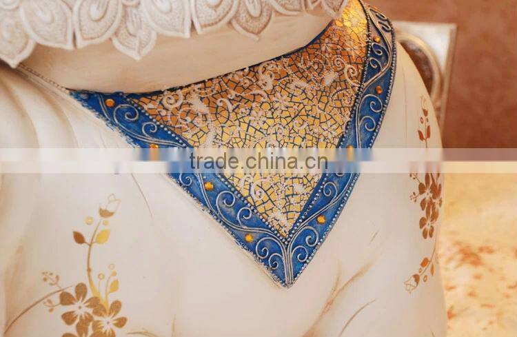 2014 New Products Home Decoration White Resin Elephant Sculpture