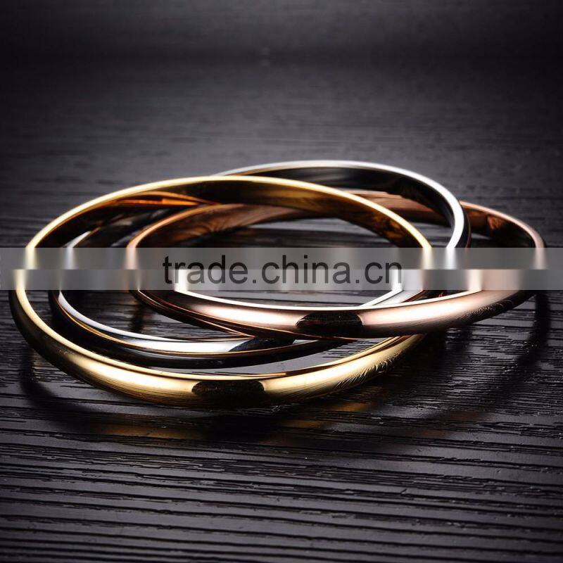 Wholesale Special Three Circle Jewelry Gift Bracelet Stainless Steel Bangle