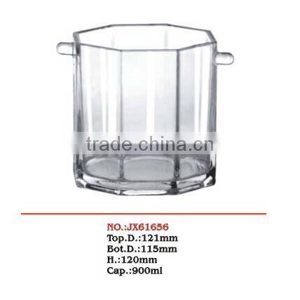 Hotel or home glass ice bucket
