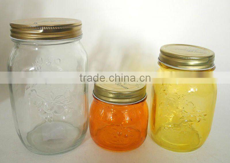 3 sizes high quality glass canning jar with tin lid