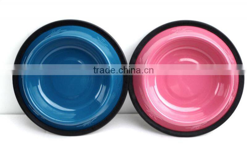 Embossed DOG Bowl Food or Water Non Slip Metal Pet food bowl