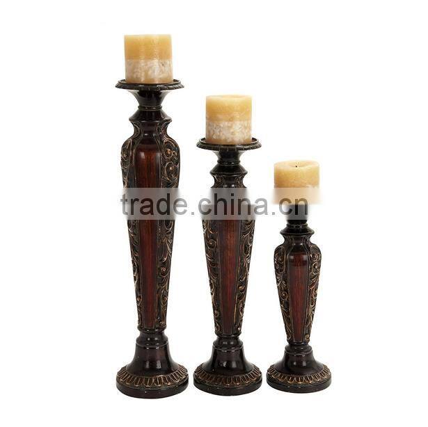 Home Decoration Polystone Candle Holder Old Fashion