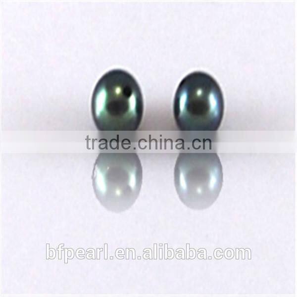 Bead Jewelry Half-drilled 6-7mm AAA Black Loose Pearl Pairs
