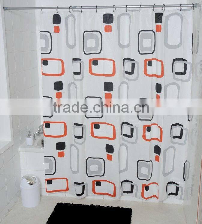 Printed EVA shower curtain and bath accessory