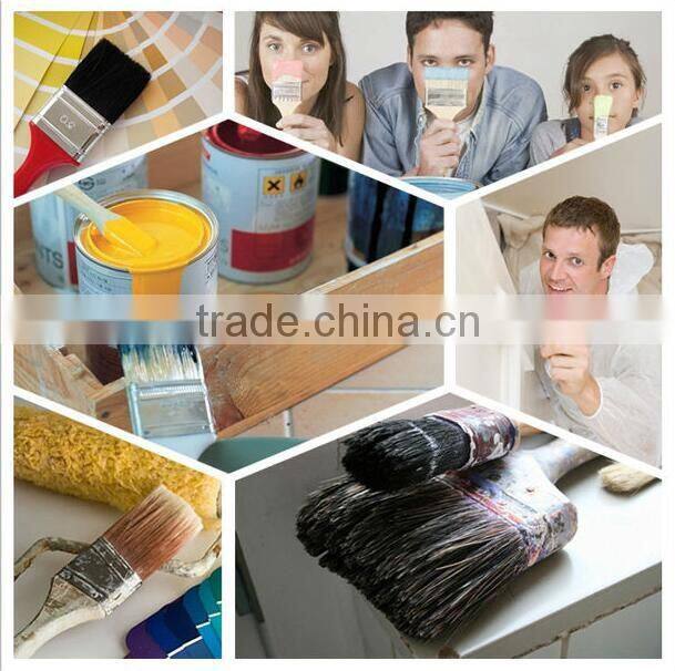 4" wall paint brush wood handle natural synthetic bristle blend filament