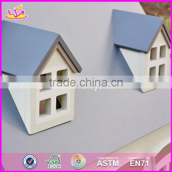 2017 New design children solid wood victorian dolls house W06A236