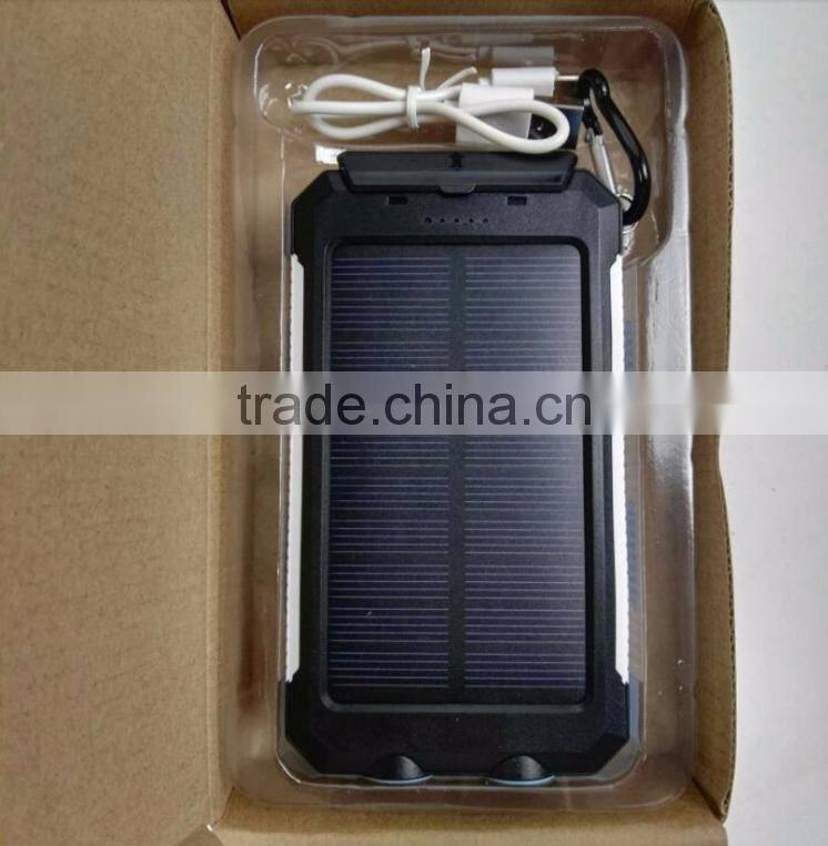 Solar phone charger 10000Mah with Aluminum material