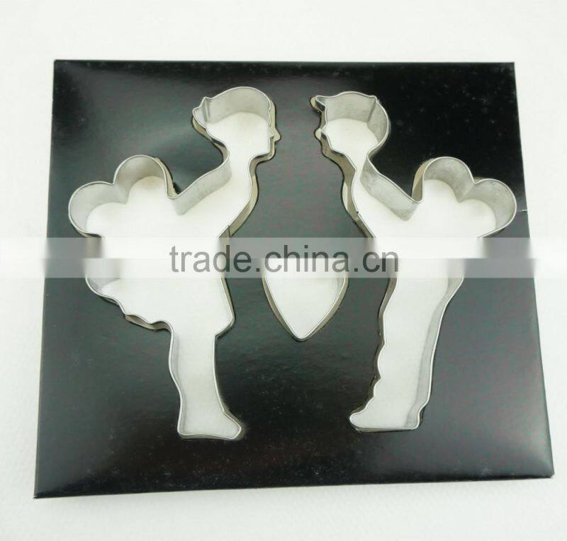 47040 wedding kissing shape stainless steel cookie cutter set