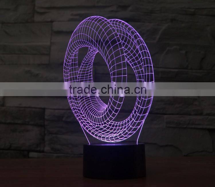 2016 new factory price cutomized image magic visual illusion light touch panel 3D led night lights for indoor decoration