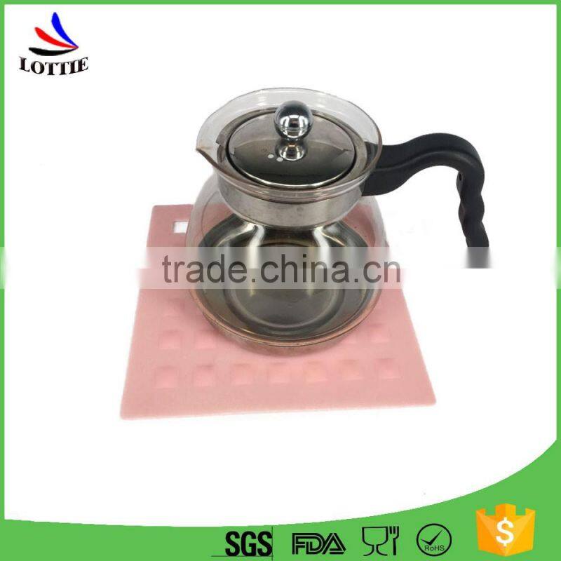 FDA grade wave pattern heat insulation pad meal mat hollow circular silica gel pad