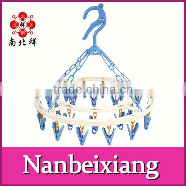 Circle Round Shape Plastic Clothes Peg Hanger With 22 Clips