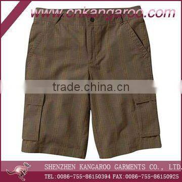 2011 new fashion plaid pattern cargo short