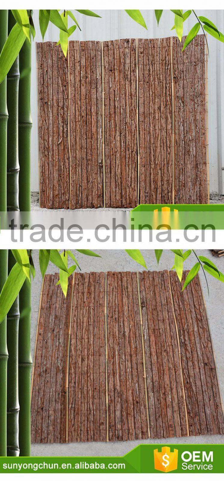 Strong natural garden bark fencing rolls sells in the supermarket