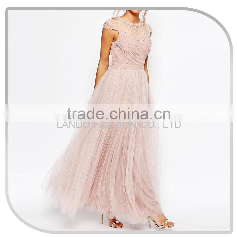 New fashion model wedding dress bridal gown 2016 mermaid wedding dress with crystal bead in neckline